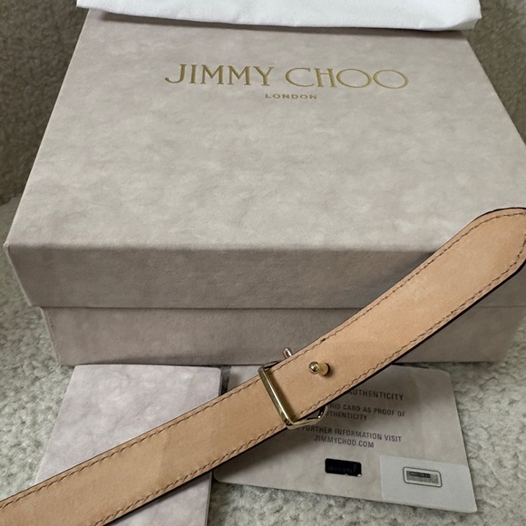Jimmy Choo Burgundy Leather JC Logo Belt 95 cm - Picture 3 of 6